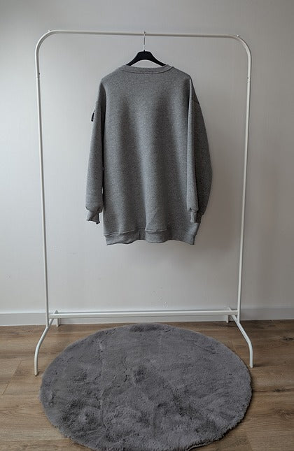 Oversized Sweater met Pailletten Strik – Grijs