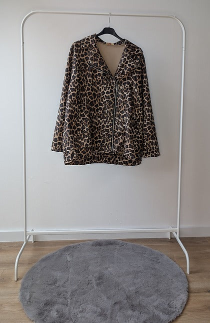 Faux Fur Jas met Luipaardprint