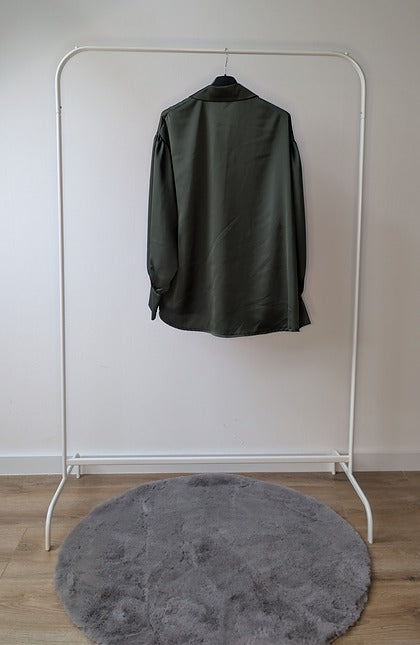 Satijnen Blouse – Donkergroen