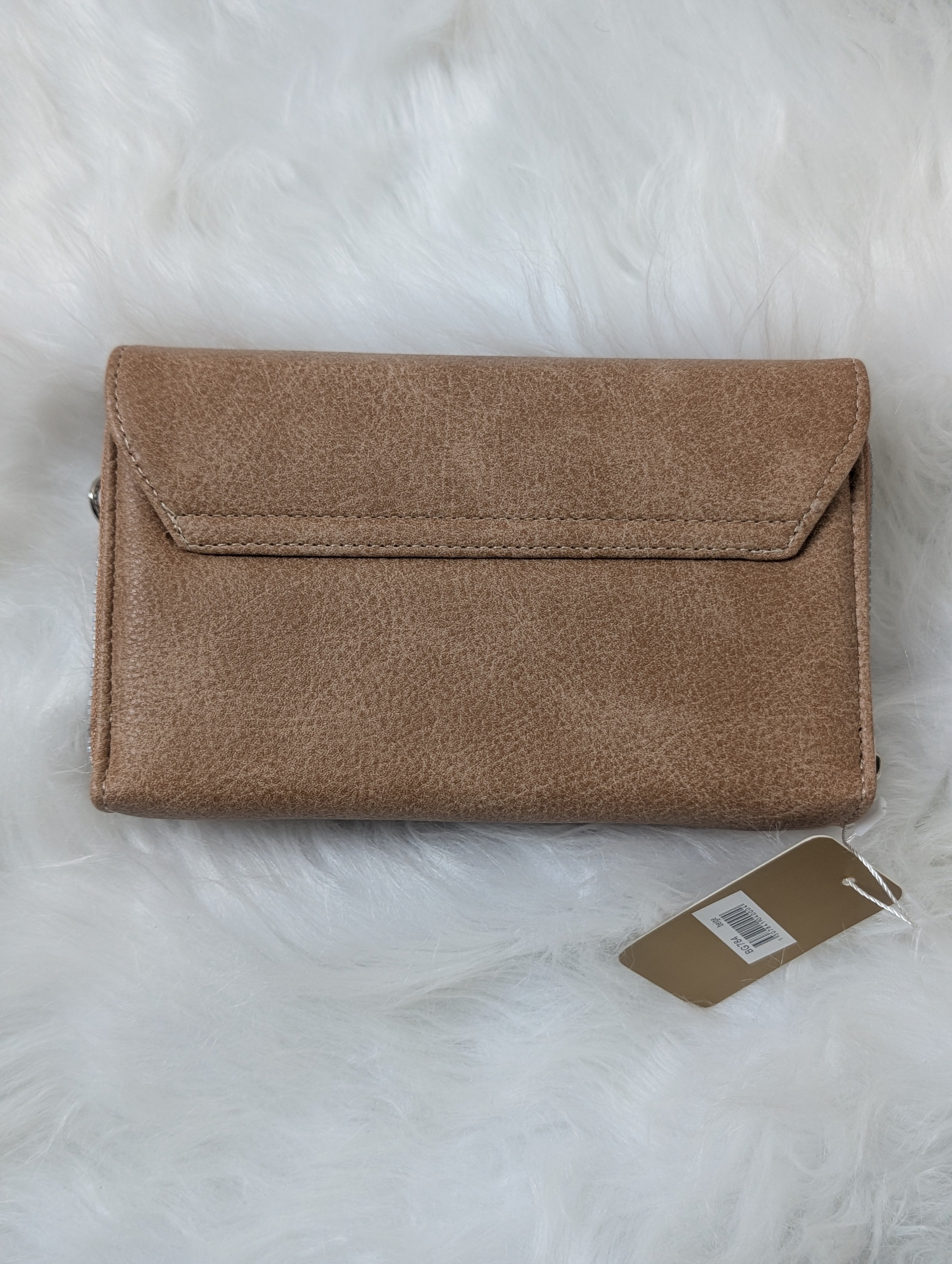 Camel Crossbody Tas met Witte Teddy Detail